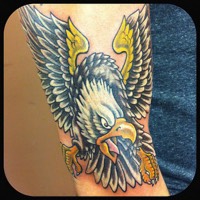 Traditional Eagle tattoo by Ian The Comedian