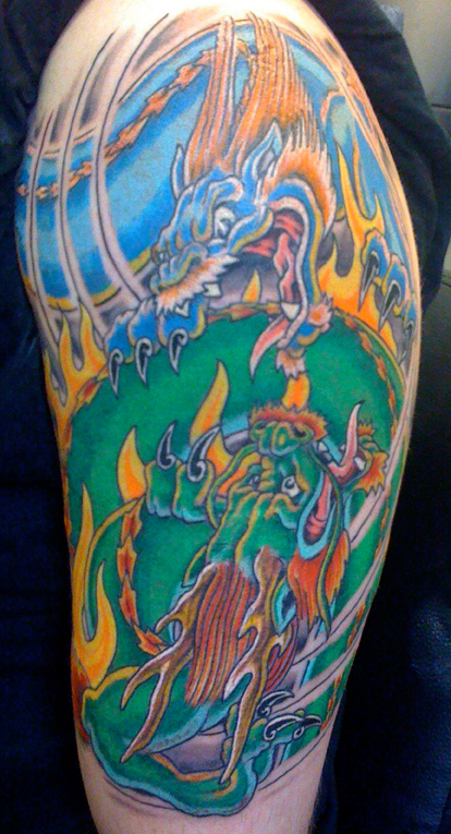  Dragon half sleeve 